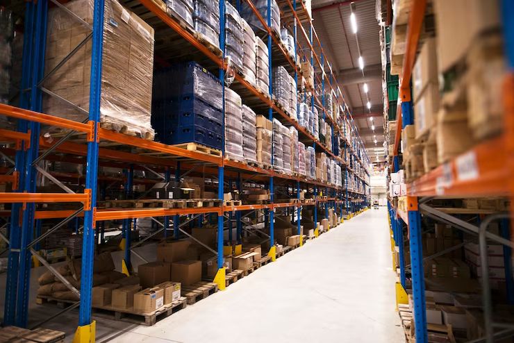 Stockage des Marchandises Informatiques sur des Racks et des Rayonnages